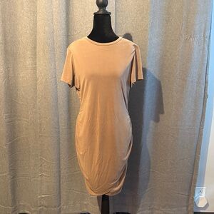 NWOT EXPRESS Tan double layered T-shirt Women's Dress